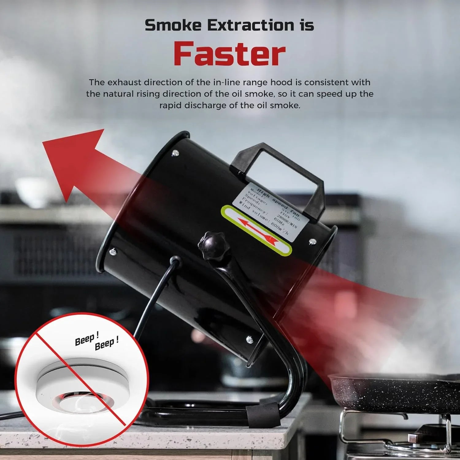 Jeebel Camp 6" Portable Range Hood 350 CFM Black - Gomix Brands Outlet