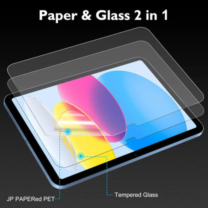 Esanik 2-Pack Paper Glass Screen Protector for iPad 11th Gen A16 2025 & 10th Gen 2022 10.9-Inch 9H Tempered Glass Matte Anti-Glare with Alignment Frame