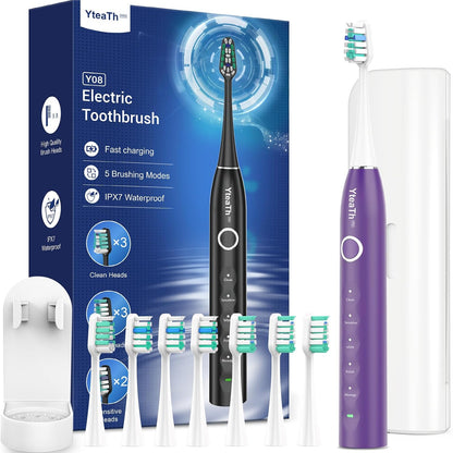 YTEATH PRO Y08U Sonic Electric Toothbrush with 8 Heads