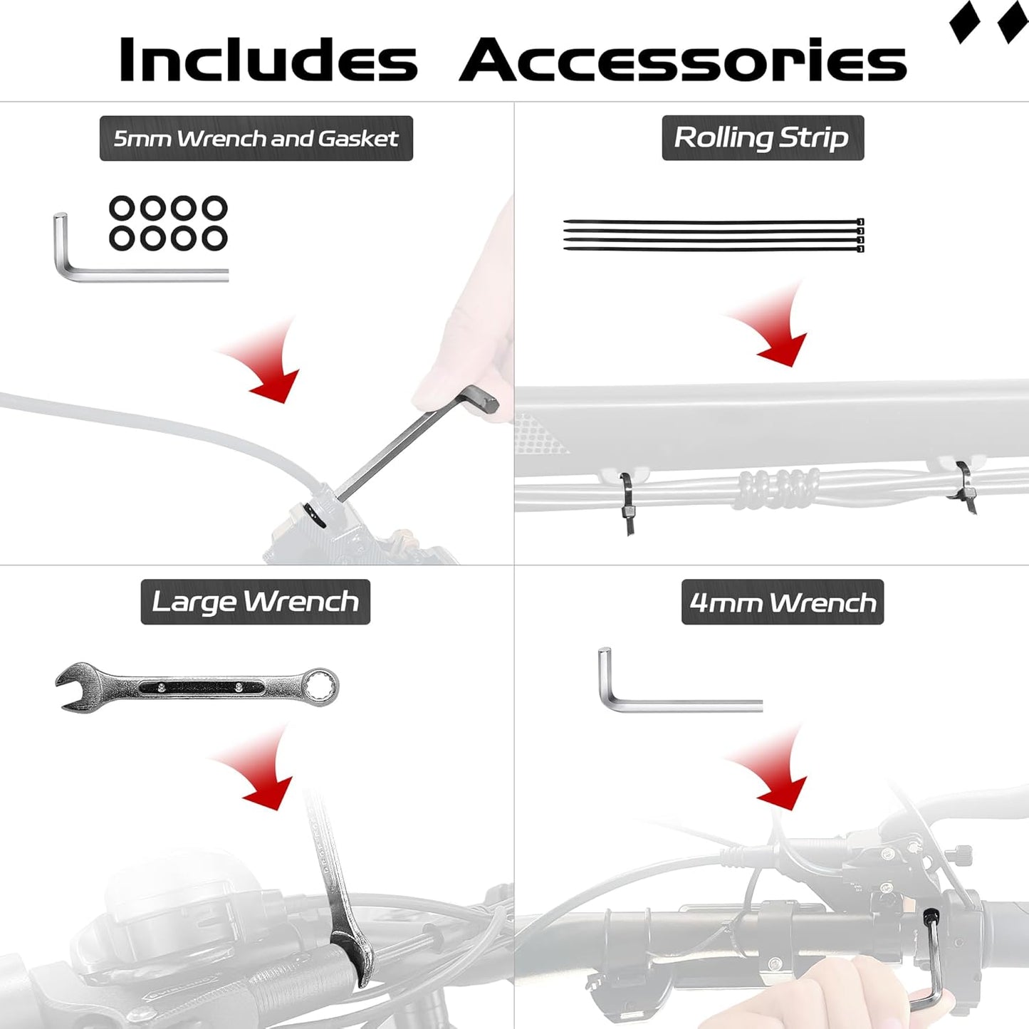 LD-200 2-Pistons Hydraulic Disc Brake Set for E‑Bike Front Left Side