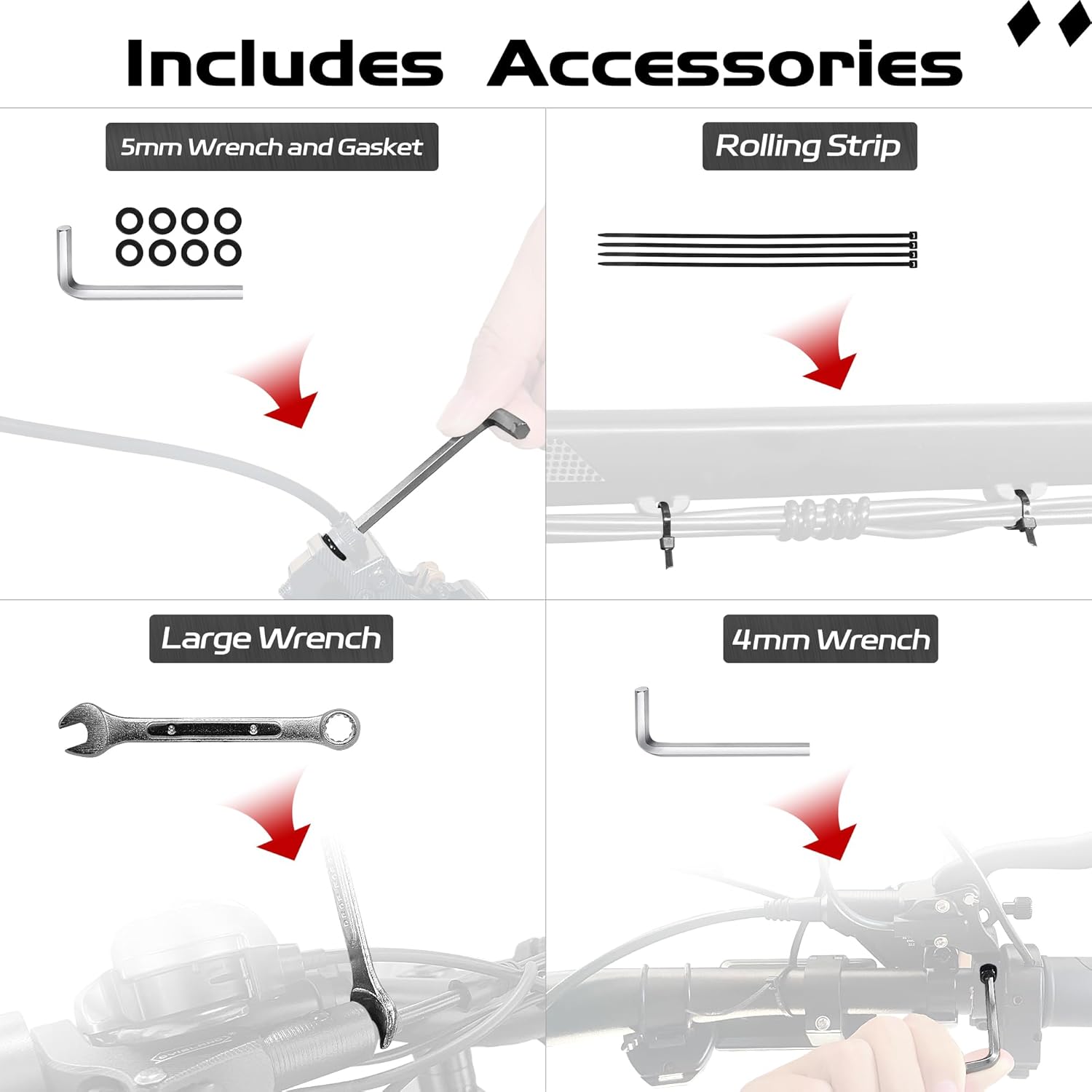 LD-200 2-Pistons Hydraulic Disc Brake Set for E‑Bike Front Left Side