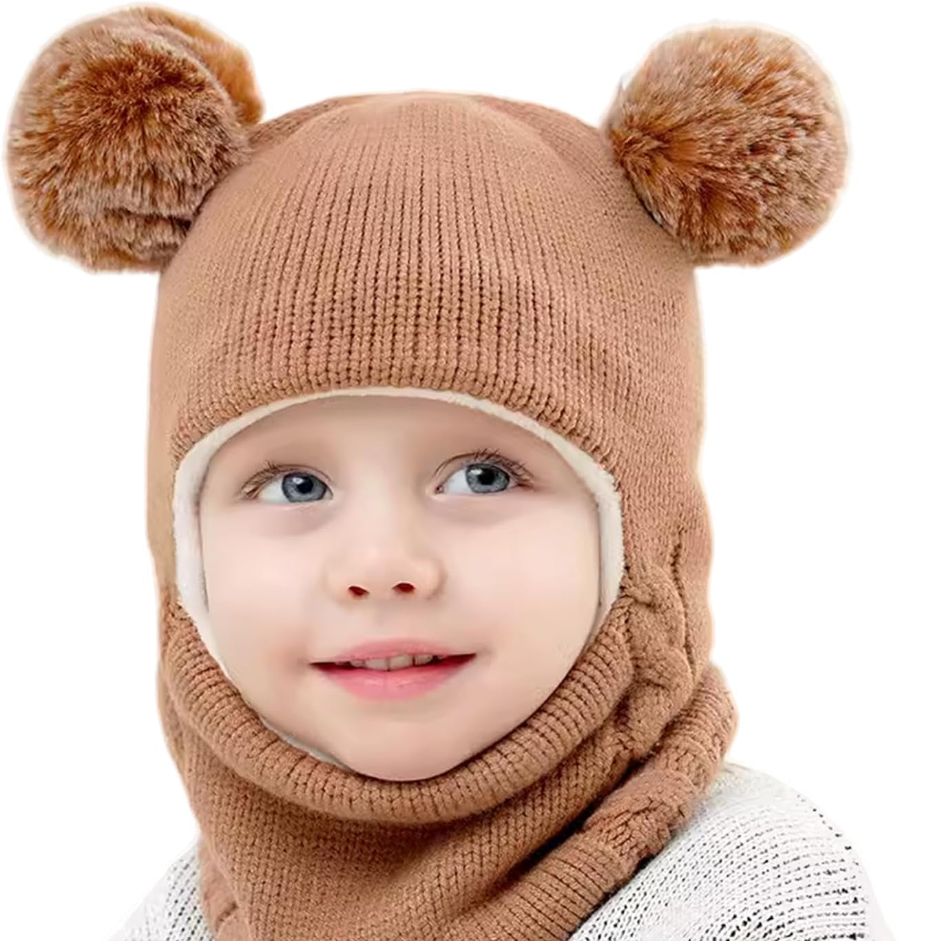 Fadcaer Warm Hooded Baby Winter Hat with Pom Pom