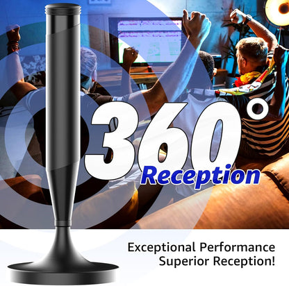 AtomDream Tech Indoor TV Aerial with Magnetic Base 360° Reception 5m Coaxial Cable Supports 8K 4K 1080P