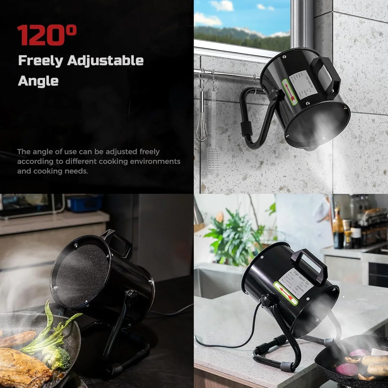 Jeebel Camp 6" Portable Range Hood 350 CFM Black - Gomix Brands Outlet