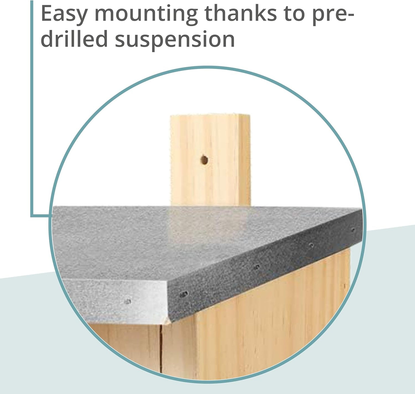 WILDLIFE FRIEND NABU Solid Wood Weatherproof Birdhouse with Metal Roof, 32mm Entrance