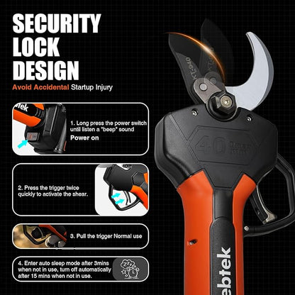 Kebtek KT940 40mm Electric Pruning Secateurs 18V Battery Pack