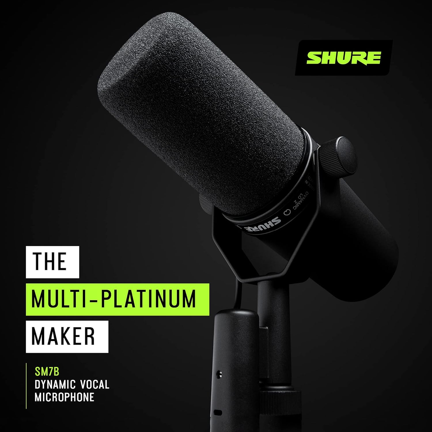 Shure SM7B Cardioid Dynamic Vocal Microphone for Podcasting & Recording