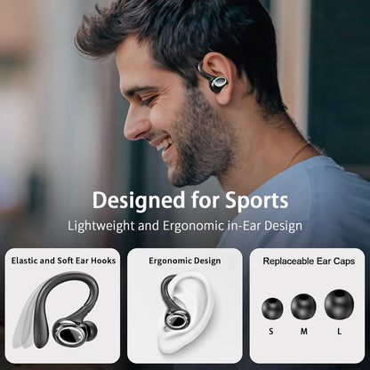 Rulefiss i25 Wireless Earbuds Bluetooth 5.3 Sport Earhooks IP7 Waterproof