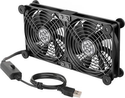 ELUTENG Dual 120mm Quiet USB Fan with 3 Adjustable Speeds