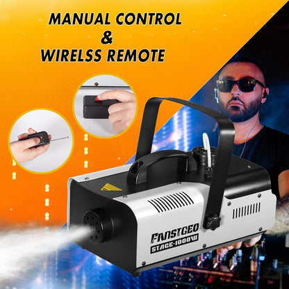 1000W Professional Fog Machine with Wireless Remote and Manual Control