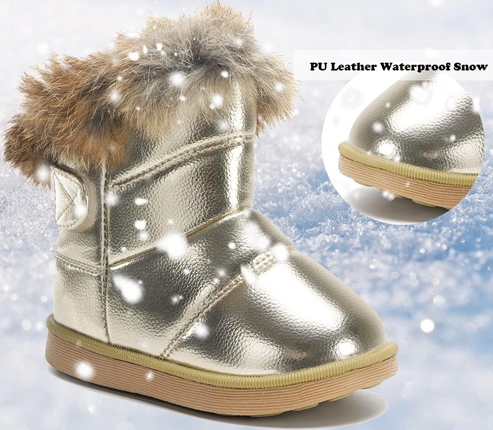 Cozy Fur-Lined Waterproof Winter Boots for Baby Girls