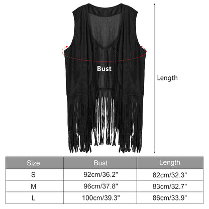 Western Cowgirl Costume Set with Fringe Vest, Hat, Sunglasses, Bandana