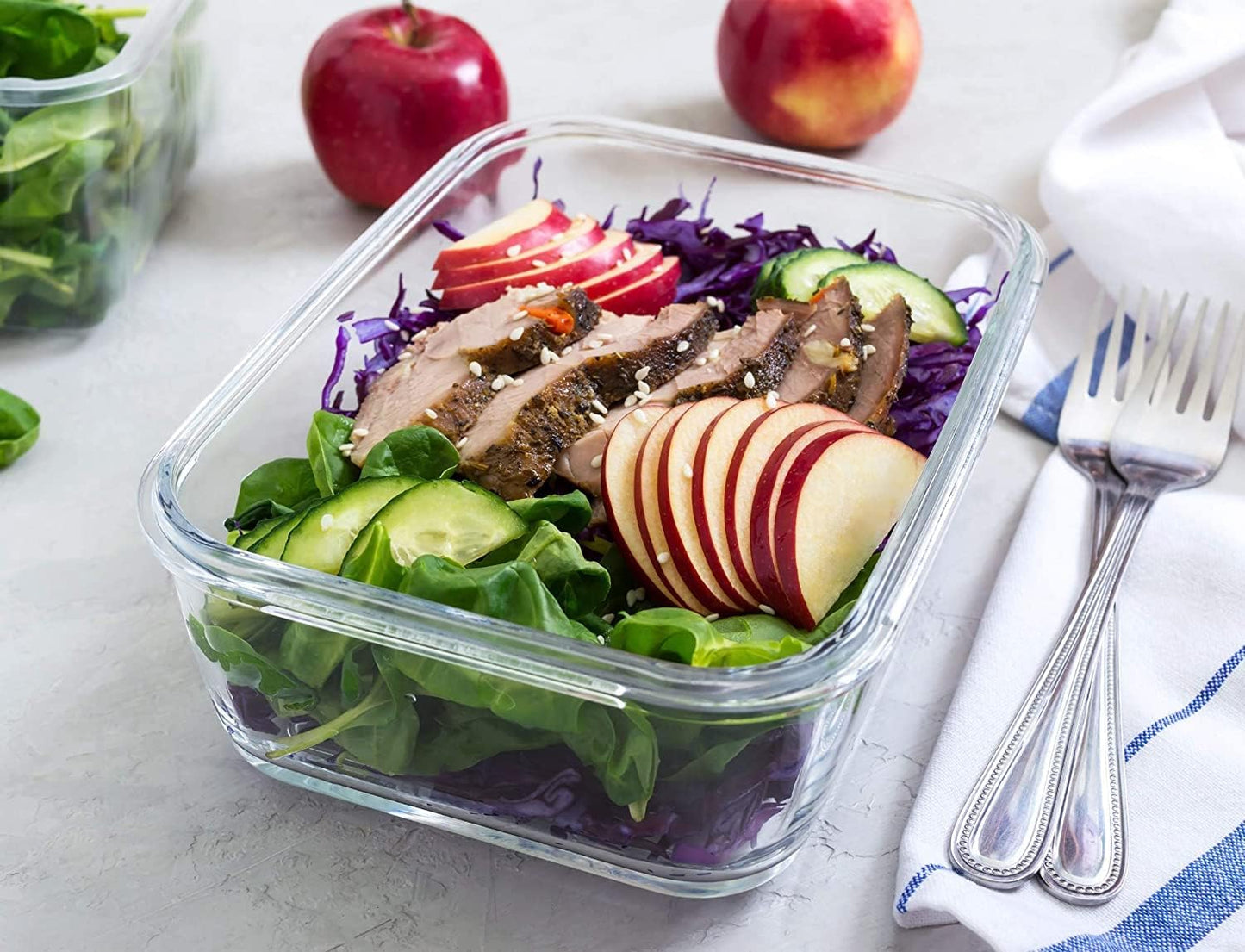 KICHLY 18-Piece Borosilicate Glass Food Storage Set with Airtight Lids