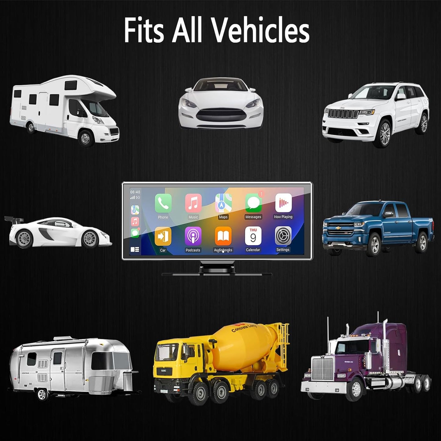 Casoda 10.25" Portable Wireless Double Din CarPlay Android Touchscreen