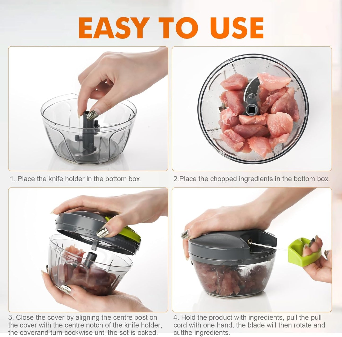 Ibergrif M501 Manual Food Chopper 500ml Multi-Functional Kitchen