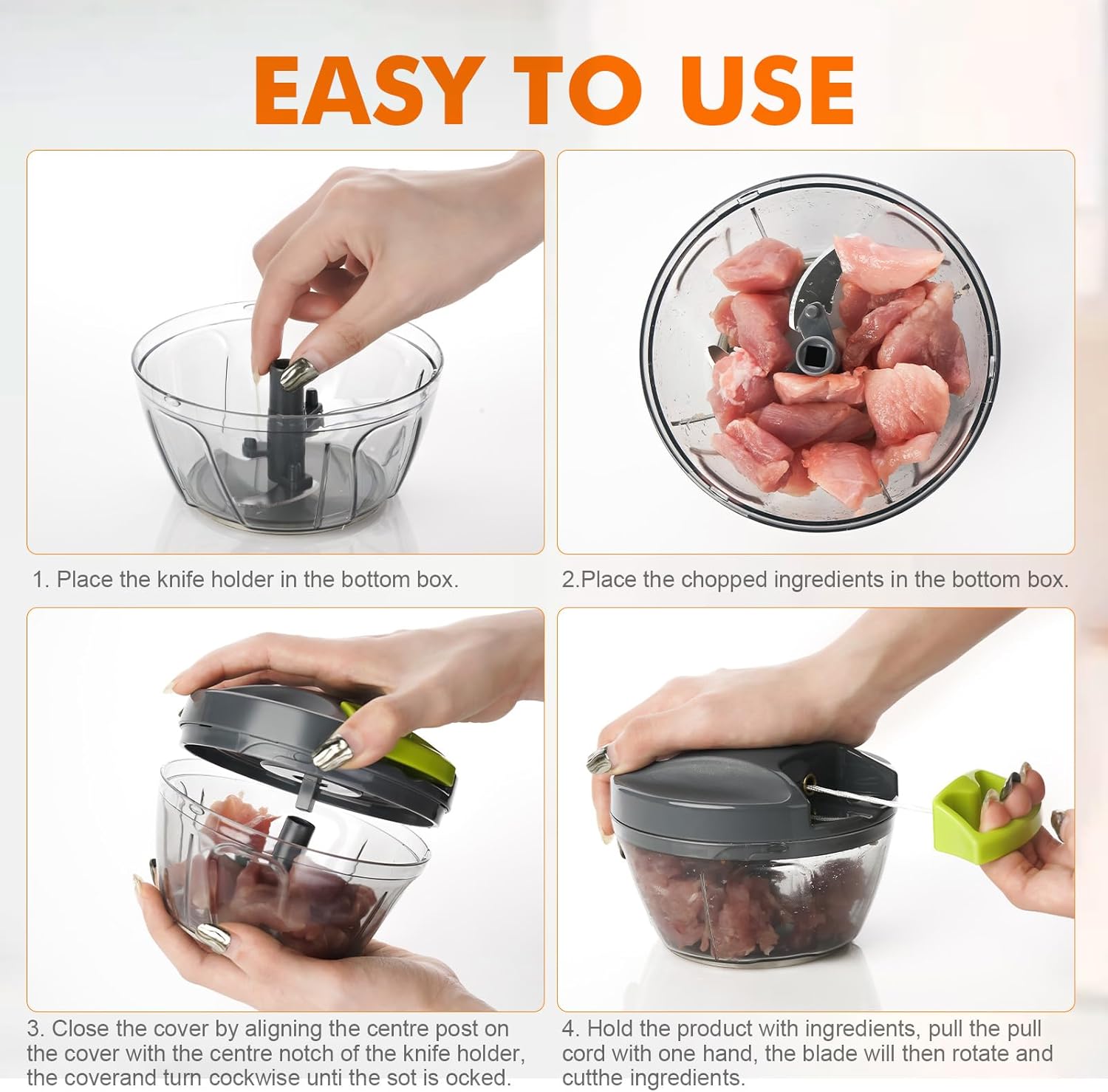 Ibergrif M501 Manual Food Chopper 500ml Multi-Functional Kitchen