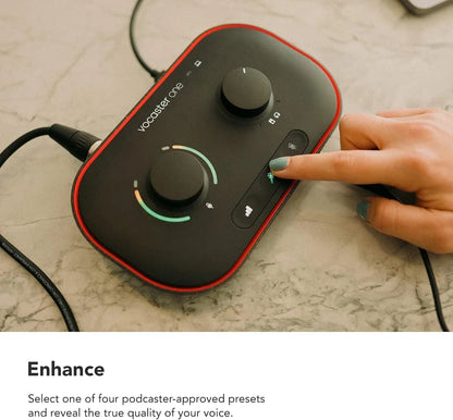 Focusrite Vocaster One Compact Podcasting Interface with Auto Gain Loopback - Gomix Brands Outlet