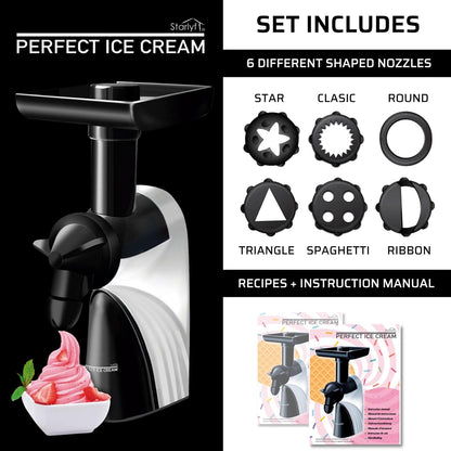Starlyf Natural Ice Cream Maker with 6 Nozzles, Gluten-Free