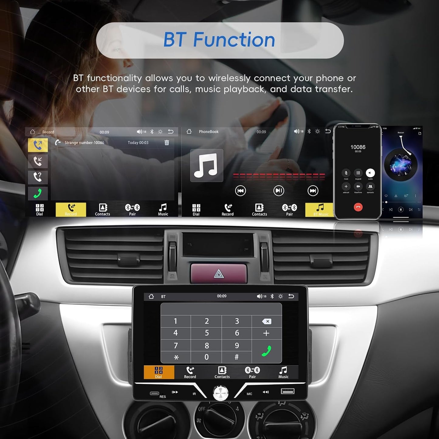 7-inch Single Din Car Stereo with CarPlay Android Auto Bluetooth