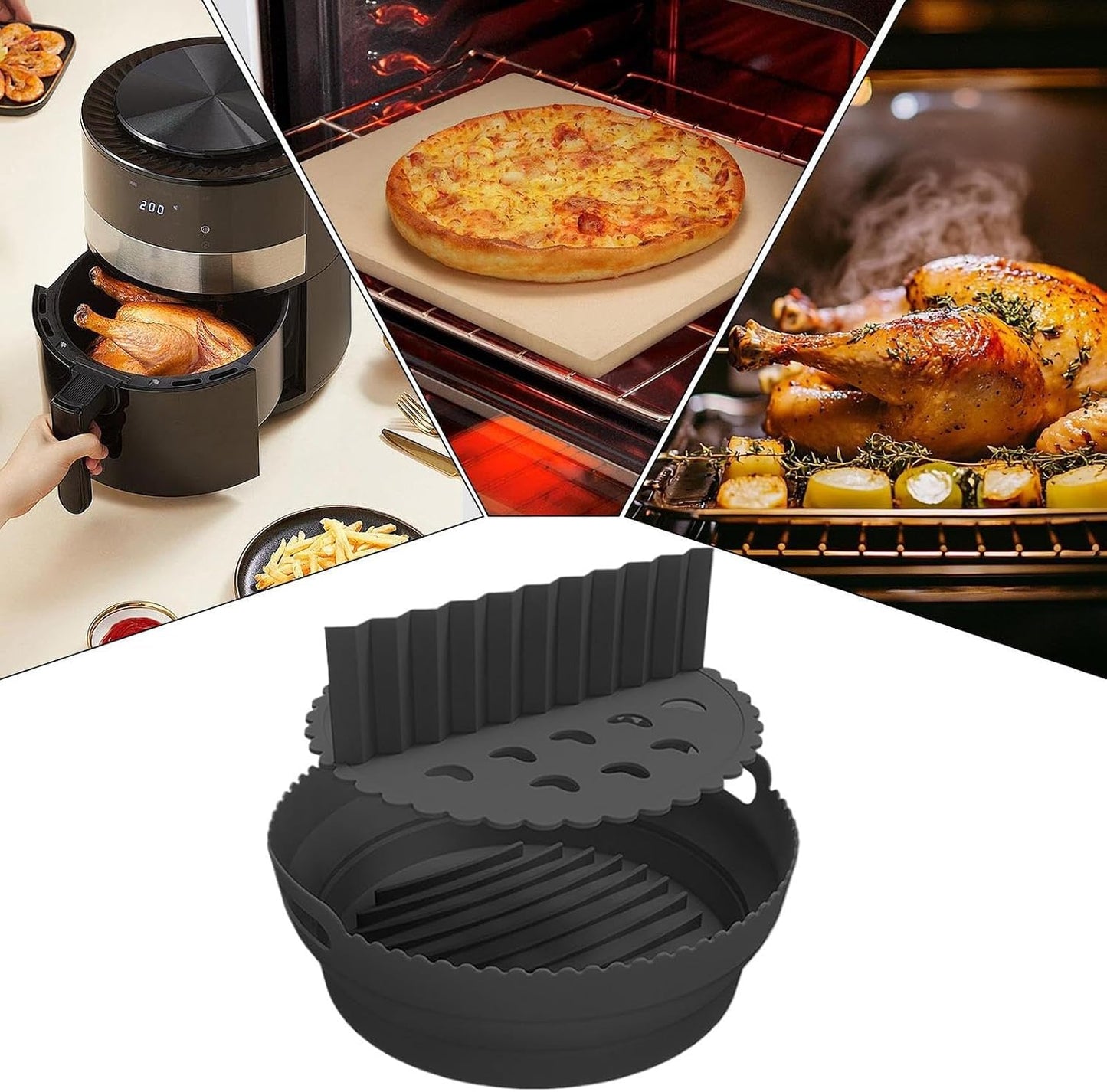 Silicone Air Fryer Liner Reusable Non‑Stick Heat‑Resistant
