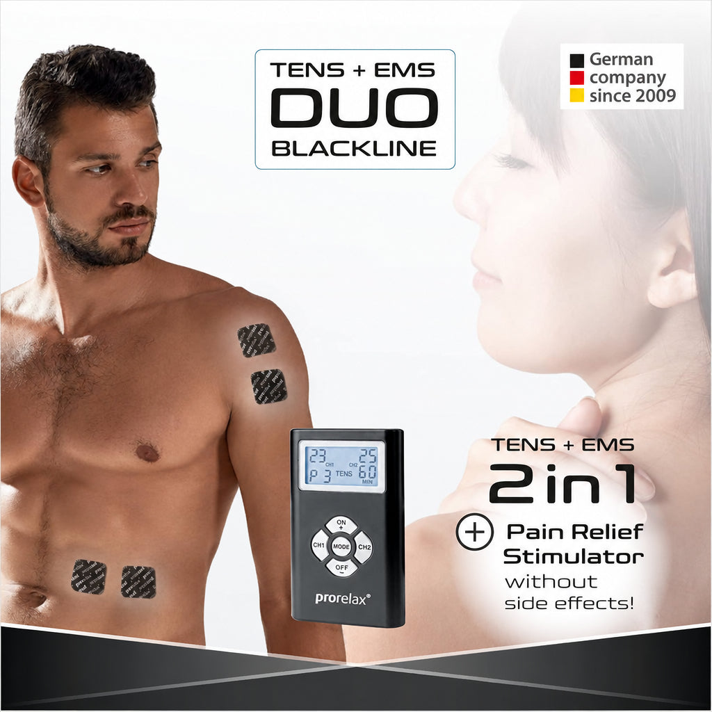 Prorelax 48903 TENS EMS Duo Blackline Stimulator Black