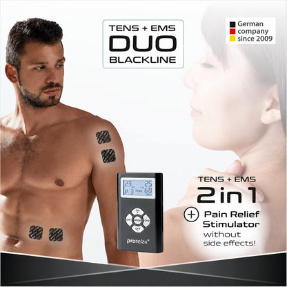 Prorelax 48903 TENS EMS Duo Blackline Stimulator Black