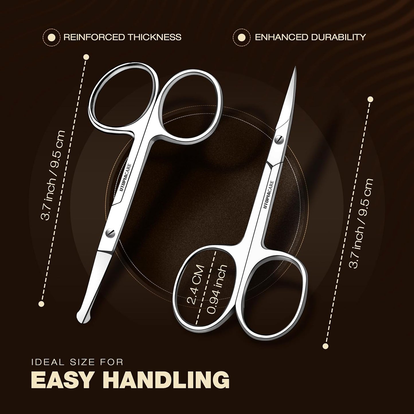 Utopia Care Stainless Steel Eyebrow & Nose Hair Scissors – Silver
