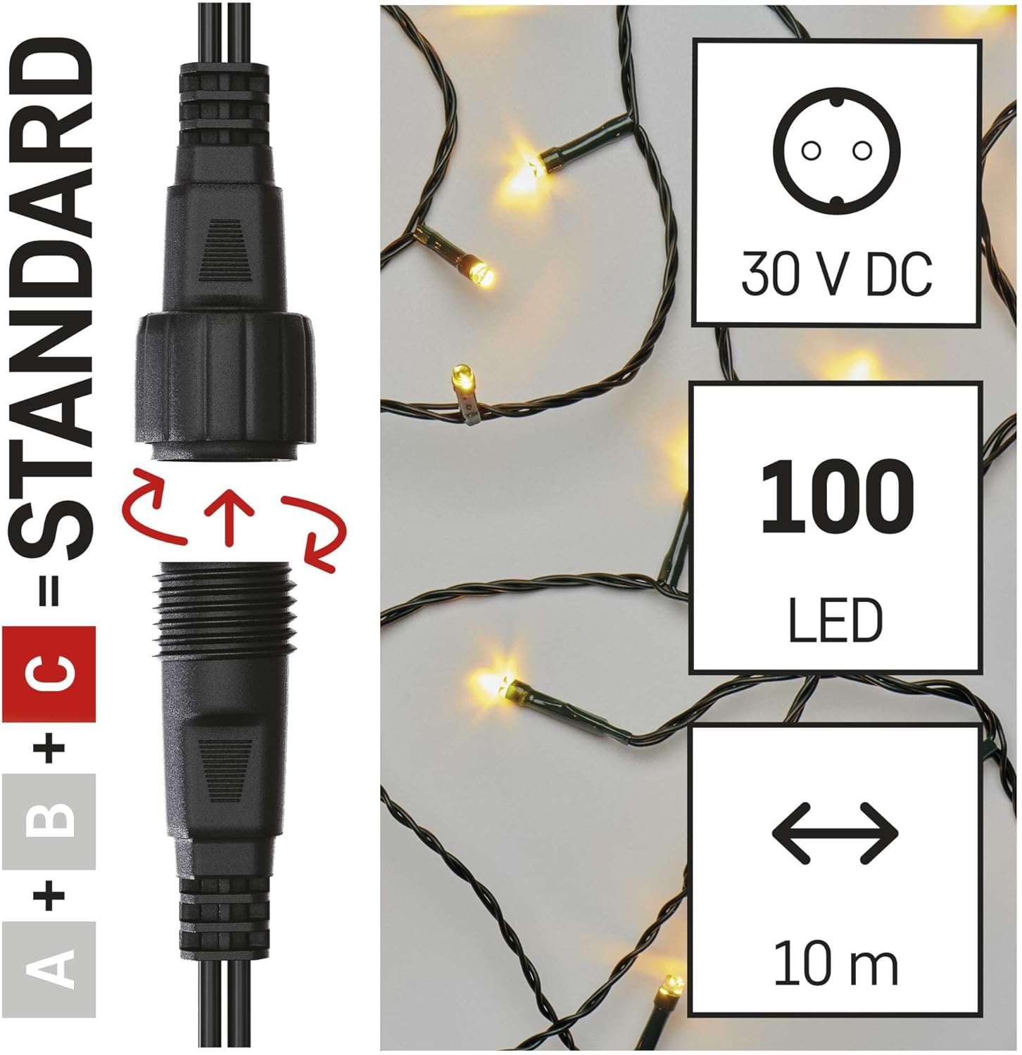 EMOS Connect System 16.4 ft 50 LED Warm White Fairy Lights Extension
