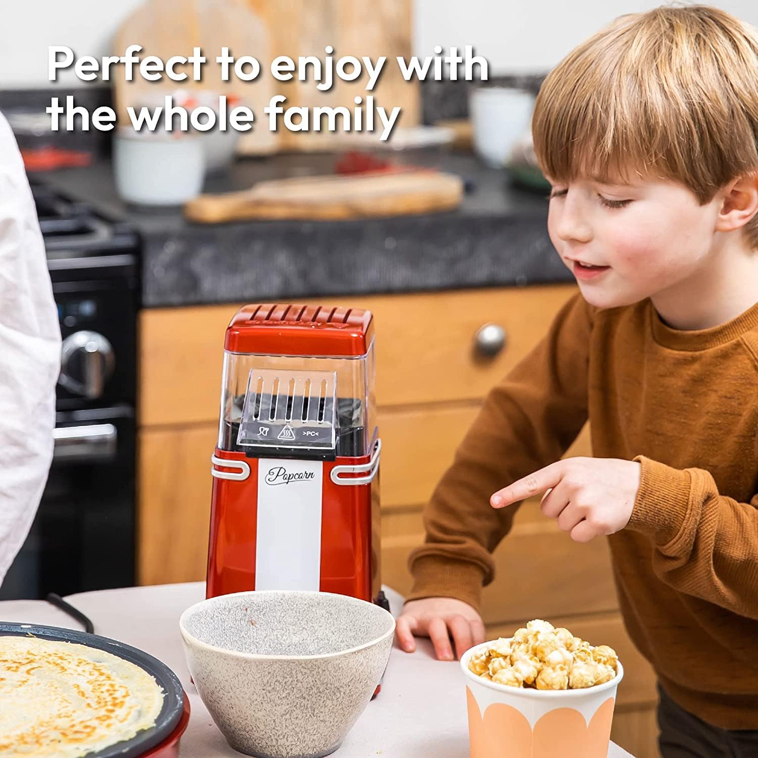 Gadgy Retro Hot Air Popcorn Maker Red GG0732