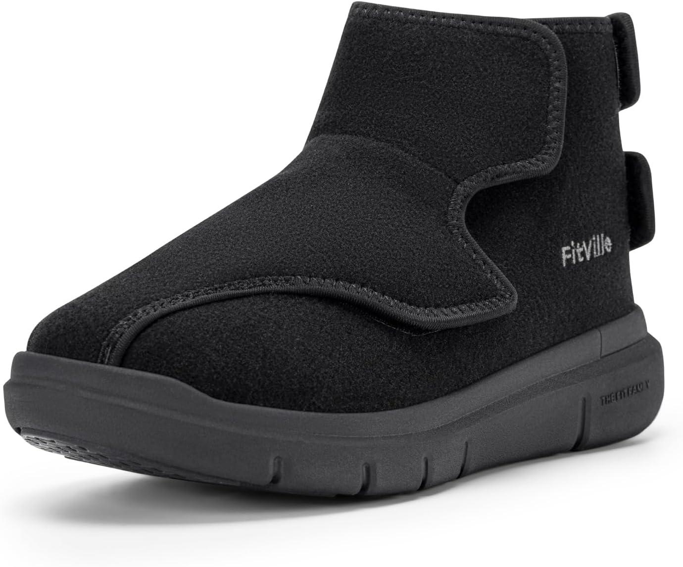 FitVille Women's Wide Width Diabetic Winter Boots with Adjustable Straps & Warm Fur Lining