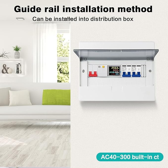 BOSYTRO Smart WiFi Electricity Meter: 1-Phase AC40-300V 100A DIN Rail KWh Monitor