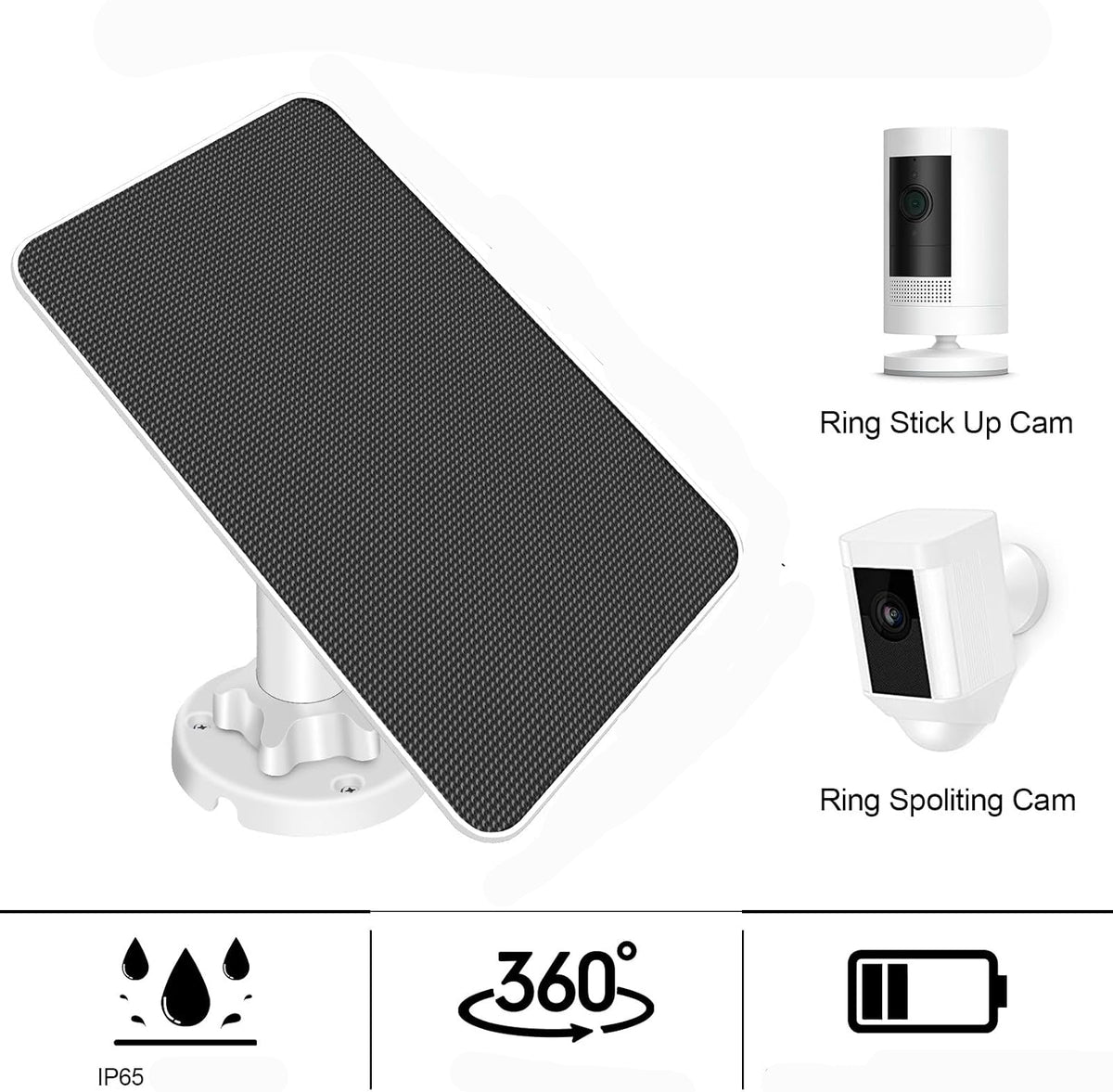 DEHKATA 6W Solar Panel for Spotlight Cam Plus/Pro and Stick Up Cam