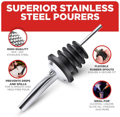 48‑Piece Stainless Steel Bottle Pour Spout Set for Liquor