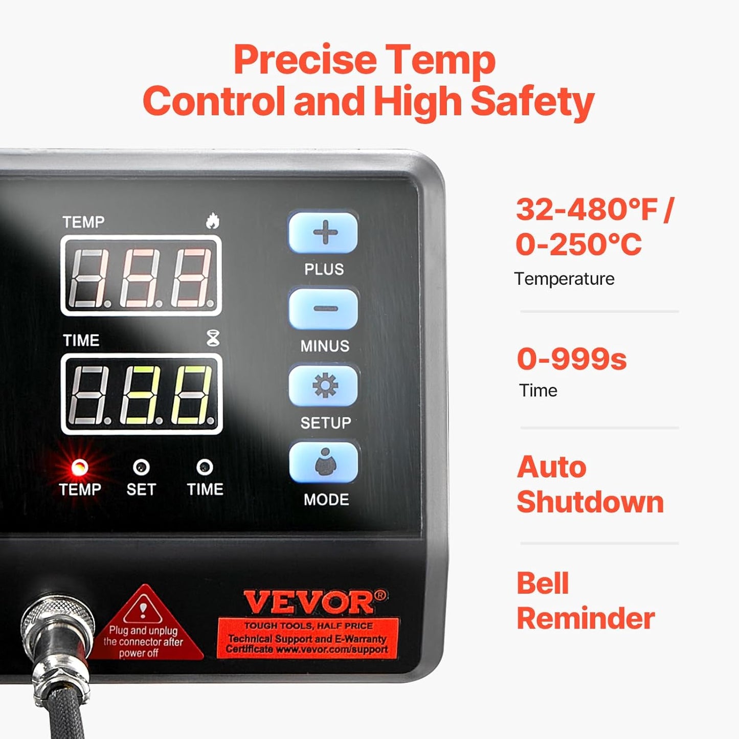 VEVOR 8-in-1 15x15 Swing-Away Heat Press Machine – Blue