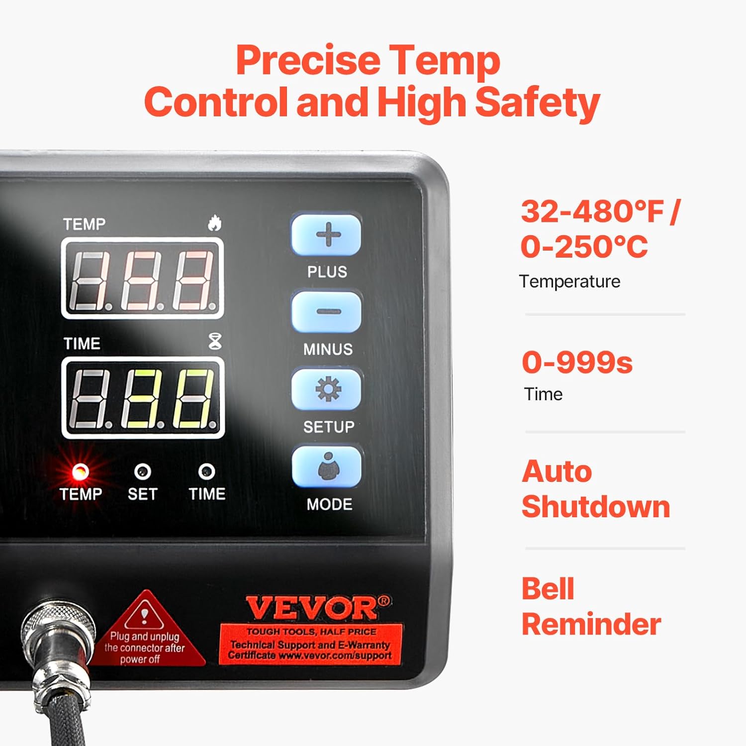 VEVOR 8-in-1 15x15 Swing-Away Heat Press Machine – Blue