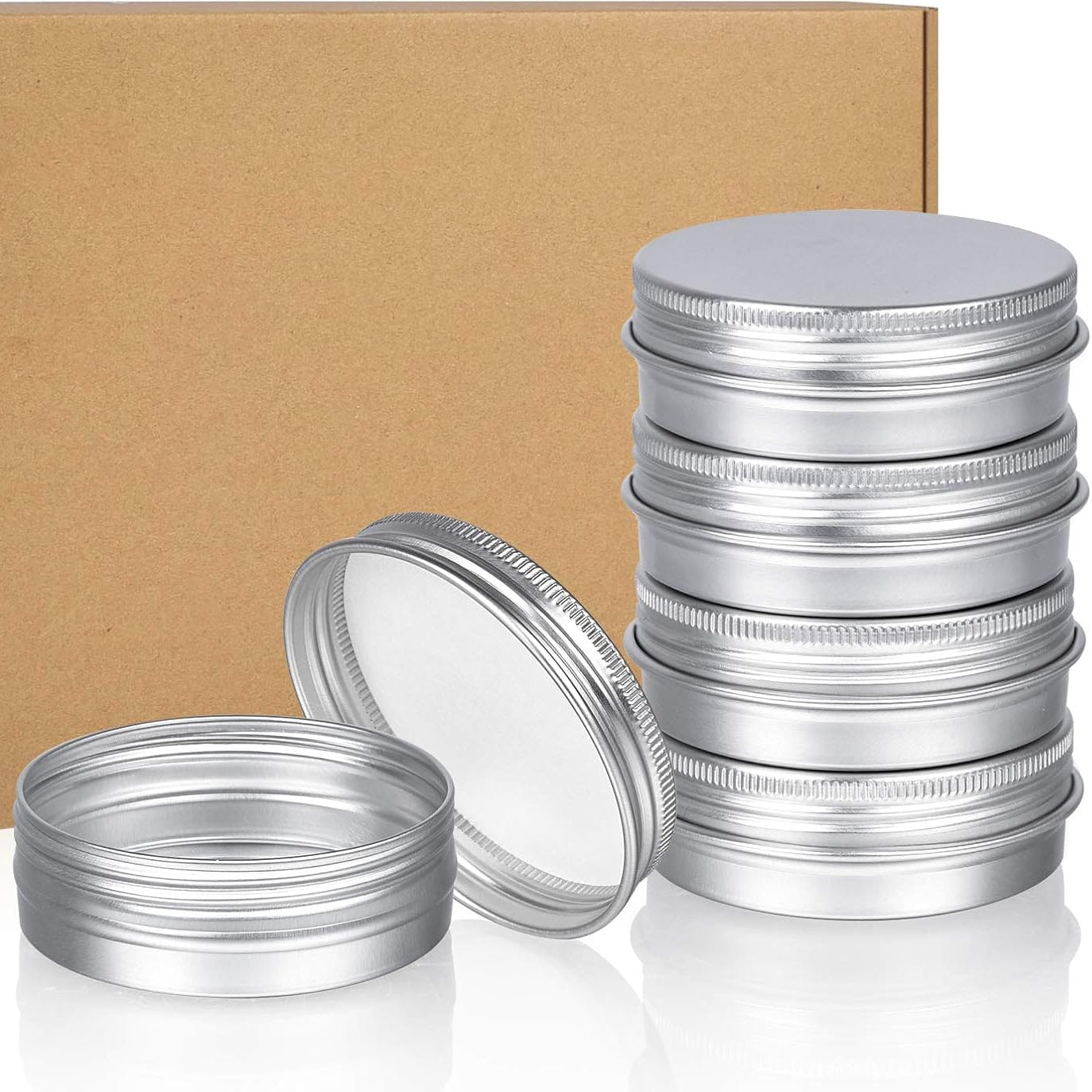 Sopito 24-Pack 2oz Aluminum Round Tins, Screw-Lid Storage for Crafts, Travel