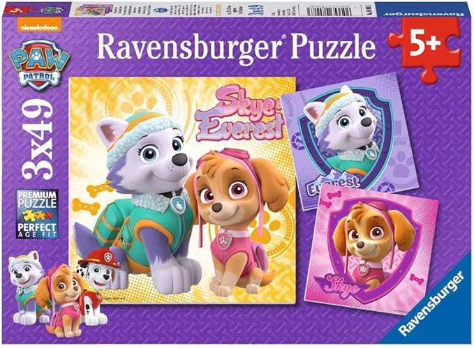 Ravensburger Paw Patrol Skye & Everest 3-Pack 49-Piece Jigsaw Puzzle