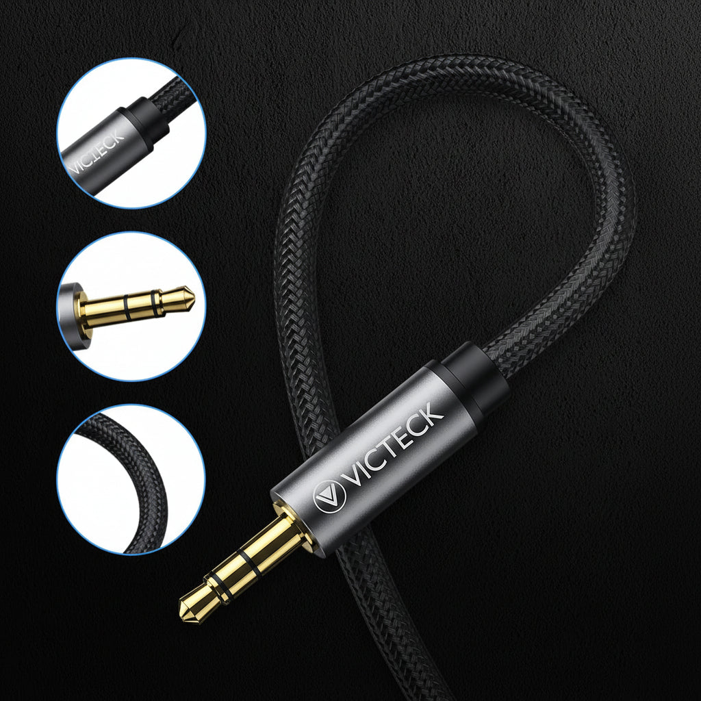 Victeck Headphone Extender Nylon Durable Audio Cable