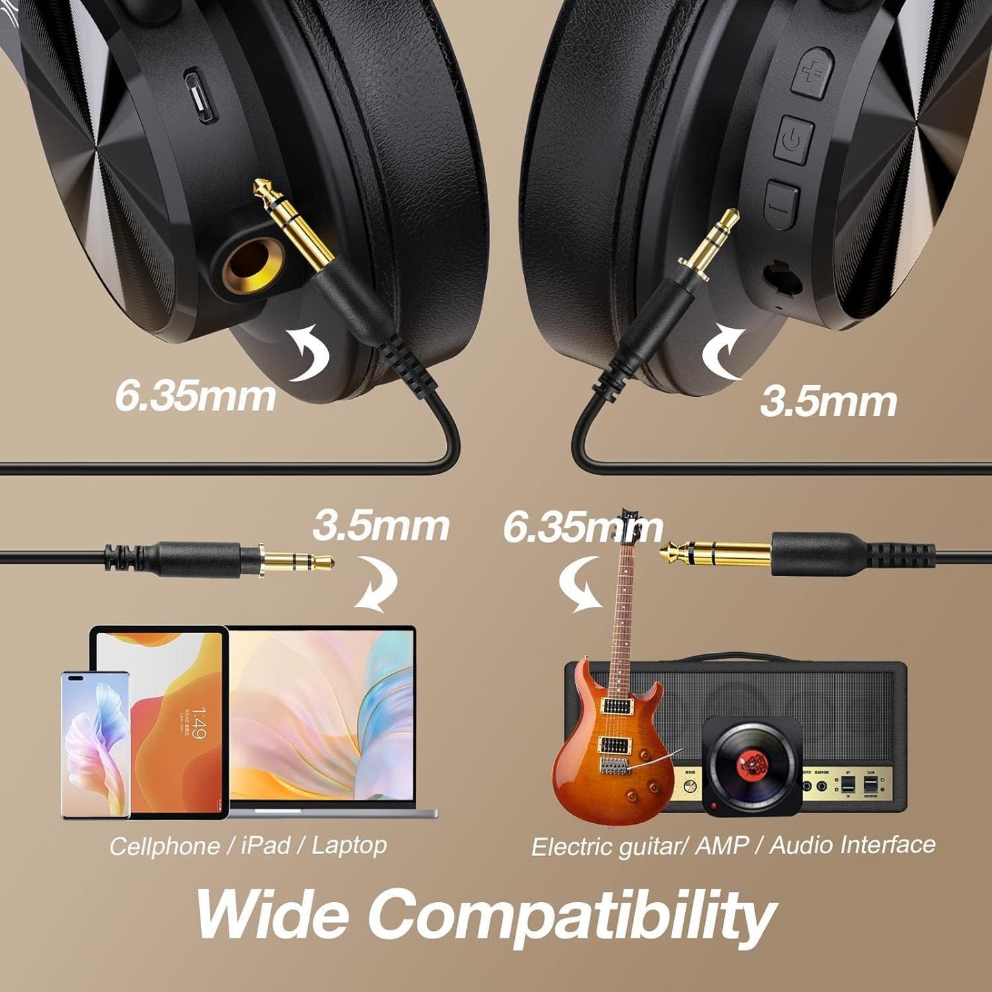 OneOdio A70 Bluetooth Over‑Ear Headphones with 72‑Hour Playtime