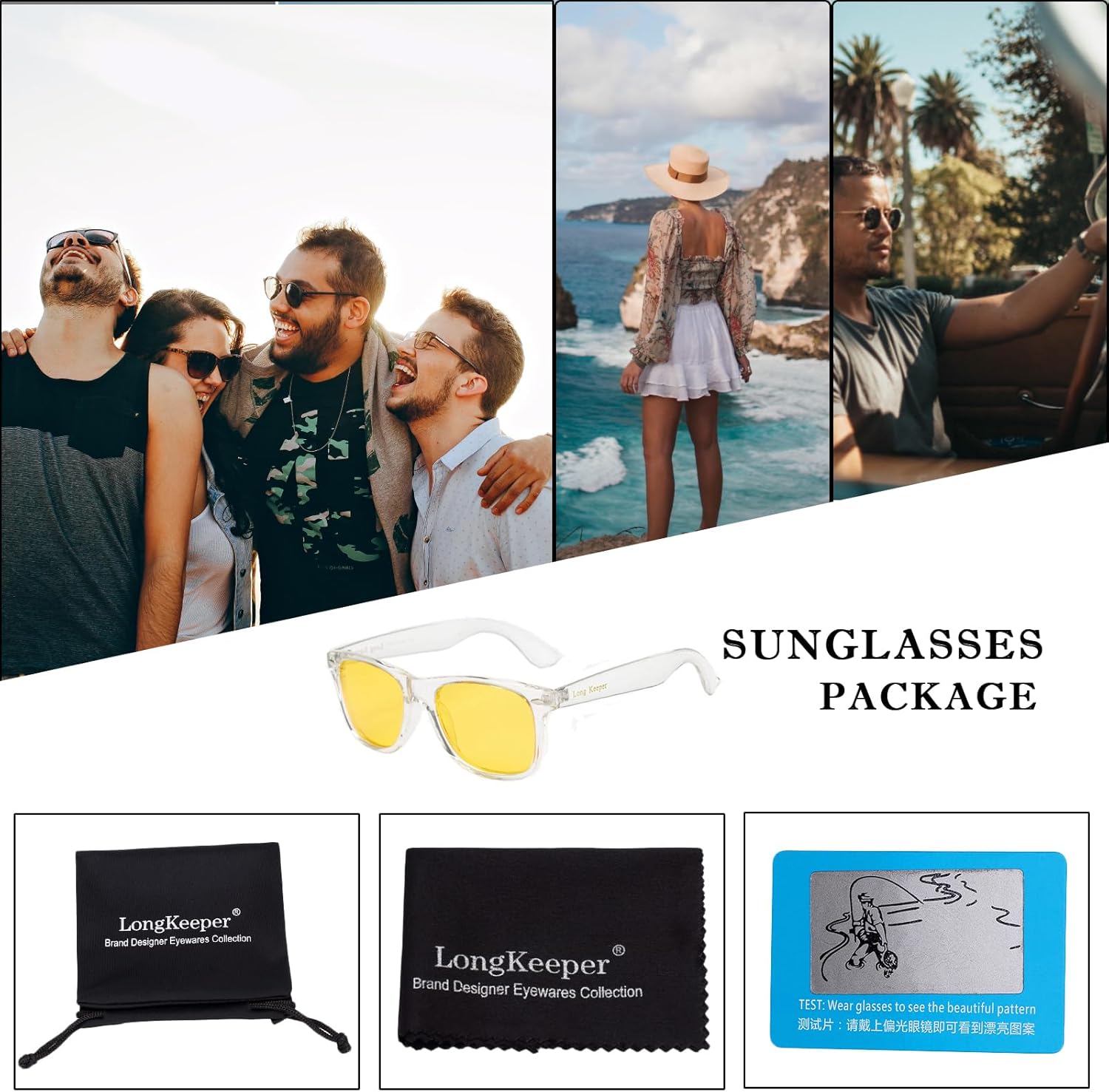 Long Keeper Polarized Vintage Unisex Sunglasses with UV400 Protection