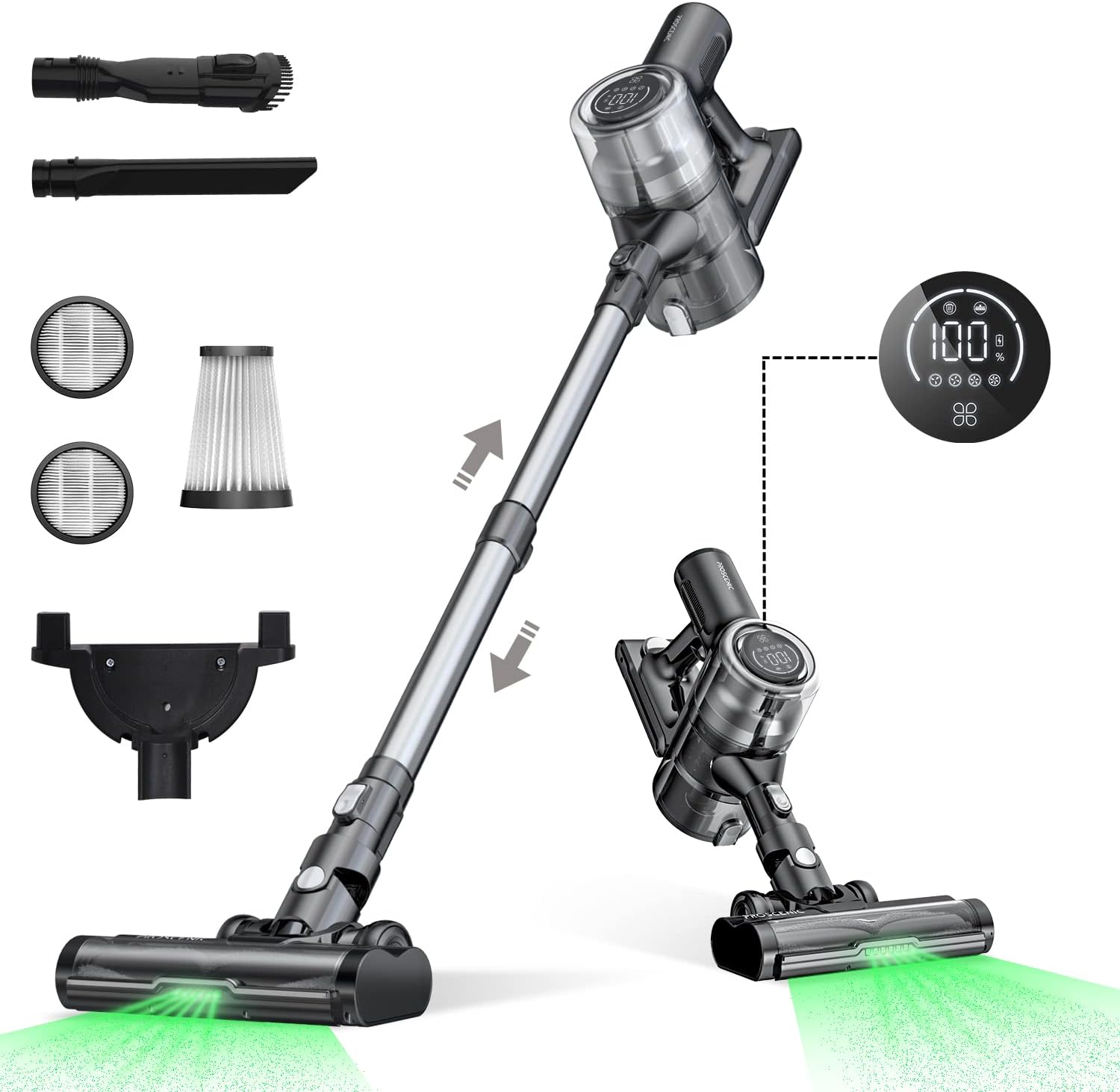 Proscenic P12 Cordless Vacuum Cleaner 33 KPa Suction