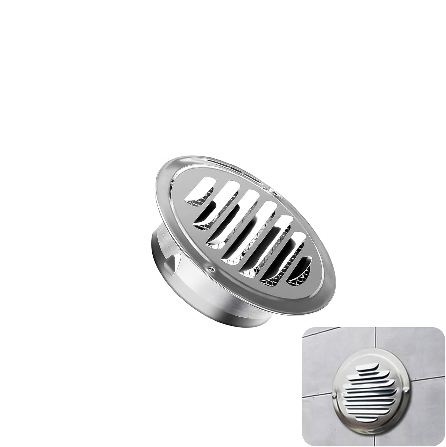 Premium Stainless Steel Vent Grilles with Insect Mesh, 4-Pack Round 4-Inch
