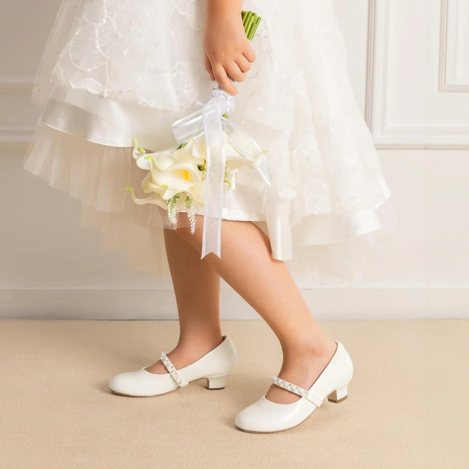 DREAM PAIRS Girls Low Heel Mary Jane Shoes with Rhinestones. - Gomix Brands Outlet