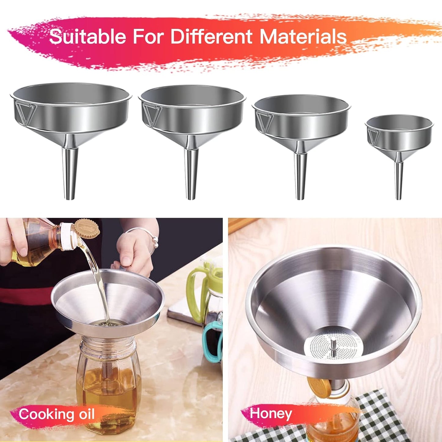 Stainless Steel Funnel Set