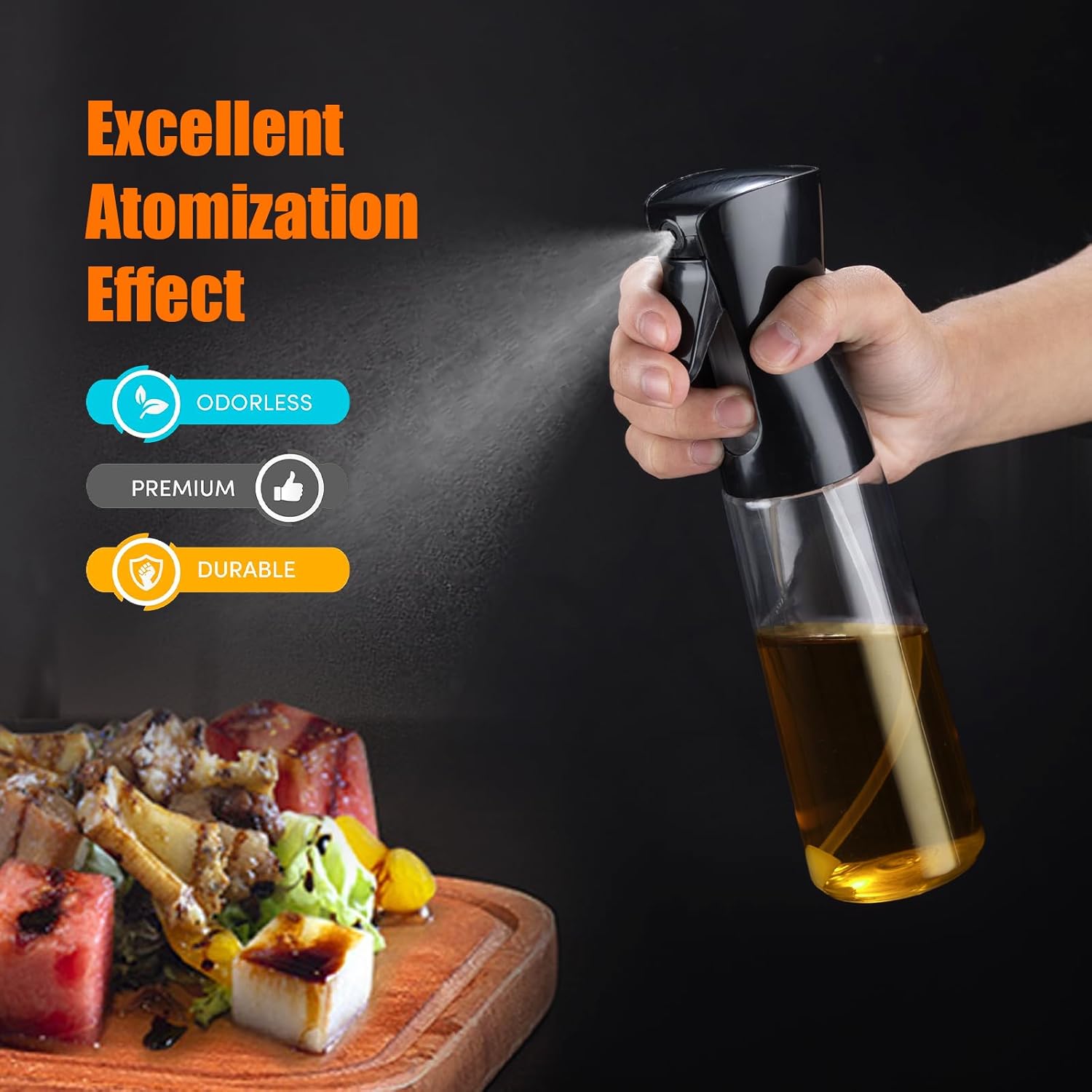 GRIFEMA 300ml Oil Sprayer Bottle for Cooking, BBQ, and Salads