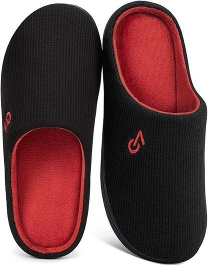 VeraCosy Two-Tone Memory Foam Men's Comfortable Indoor Outdoor Slippers