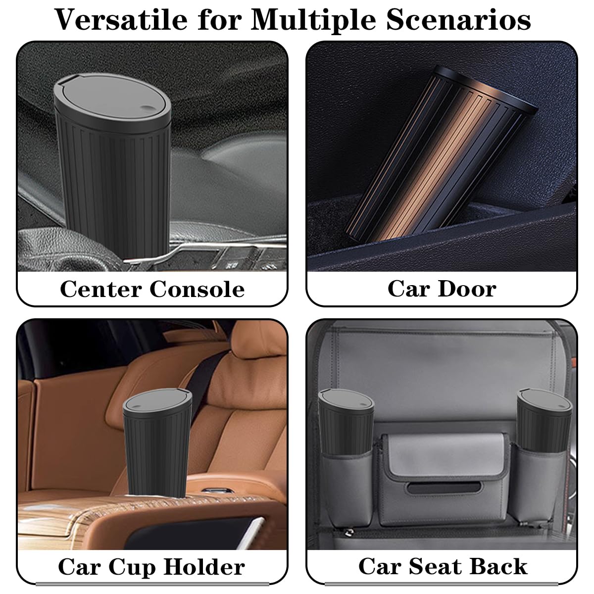 Leakproof 500ml Car Trash Can with Lid and 40 Bags