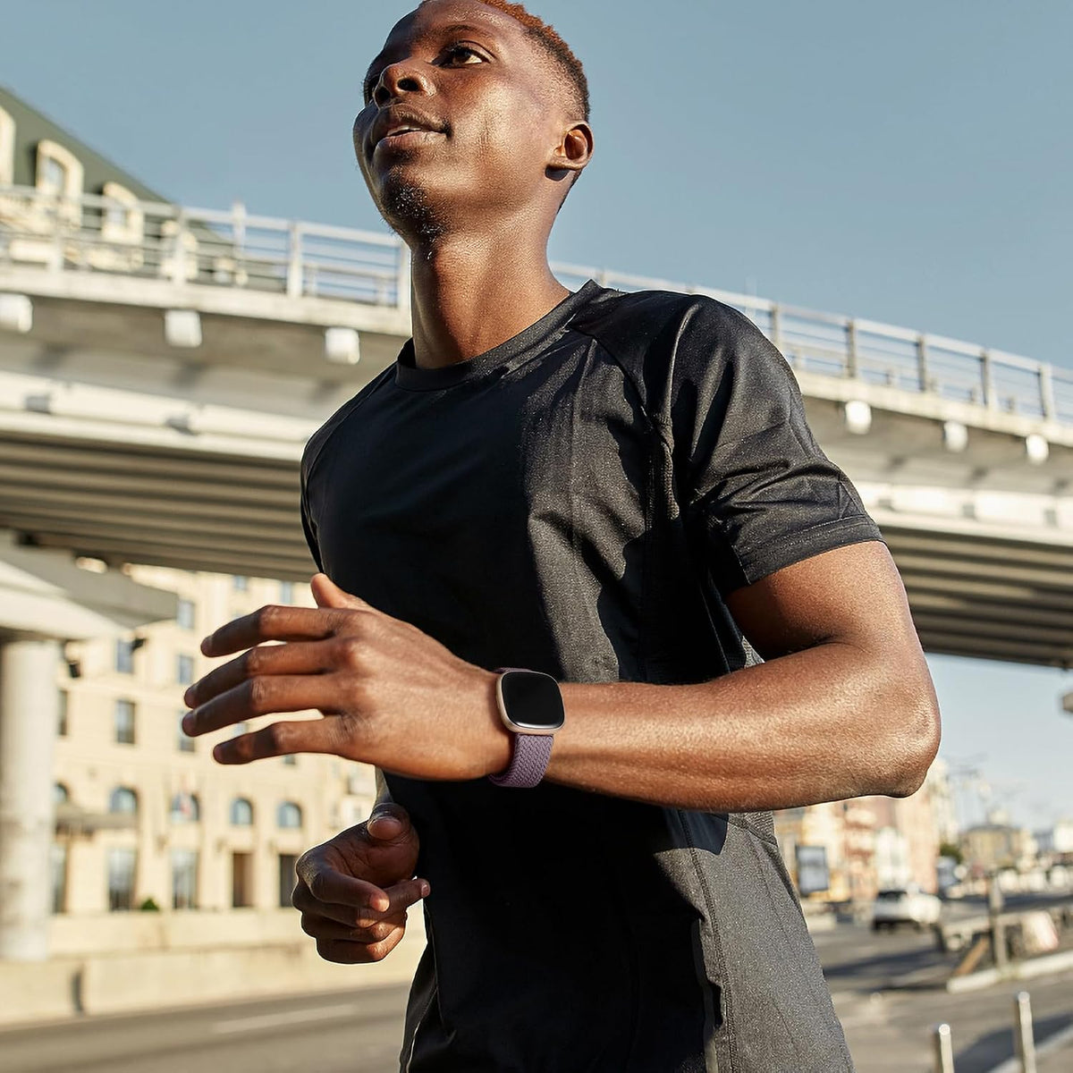 Maledan Braided Stretchy Band for Fitbit Versa 3 4 Sense 2