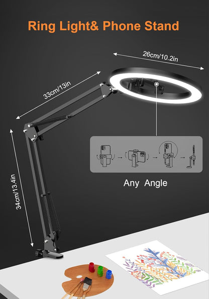 Evershop 10" Adjustable Overhead Ring Light with Tripod