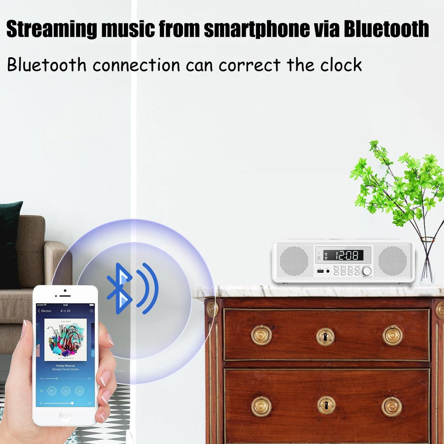 Compact Micro Home CD Stereo System with Bluetooth FM Radio